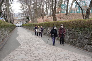 ミニウォーク新春の亀ヶ池八幡宮1