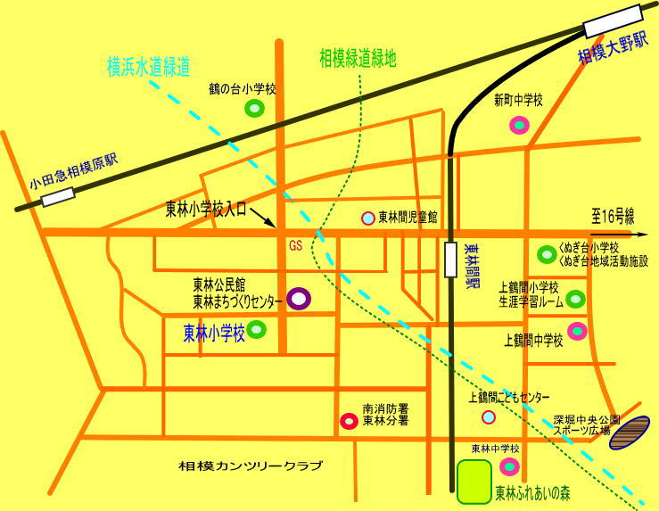 東林公民館周辺地図のイラスト