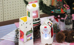 牛乳パックランタンの写真